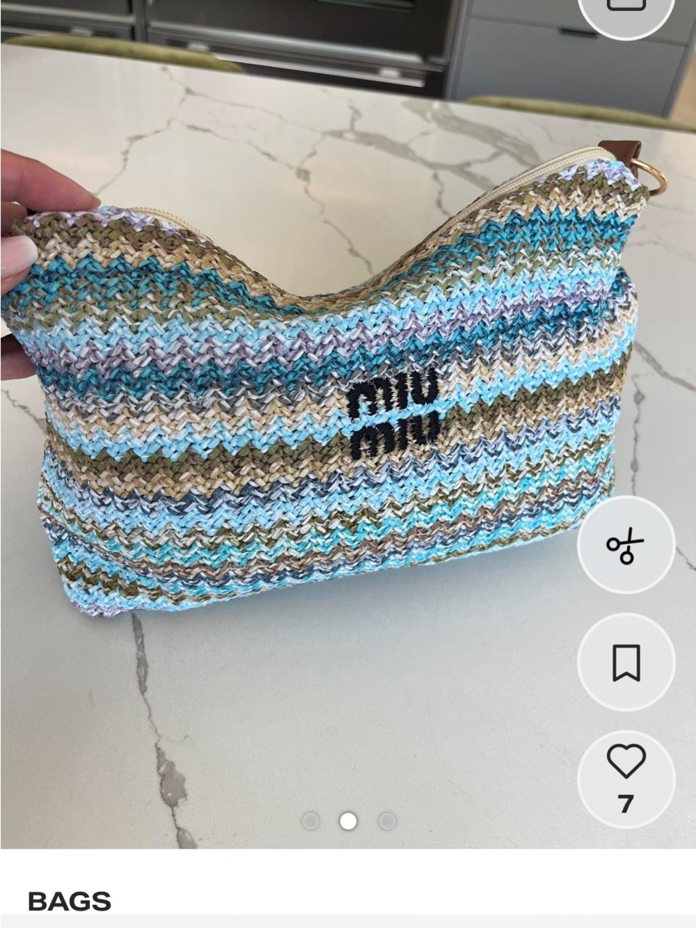 Miu Multicolor Woven Zip Pouch